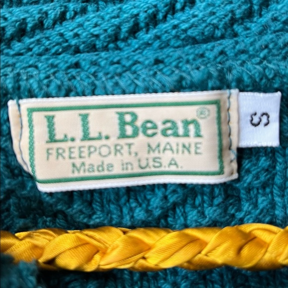 VINTAGE WOMENS CABLE KNIT LL BEAN BLUE CARDIGAN Small - Picture 9 of 9
